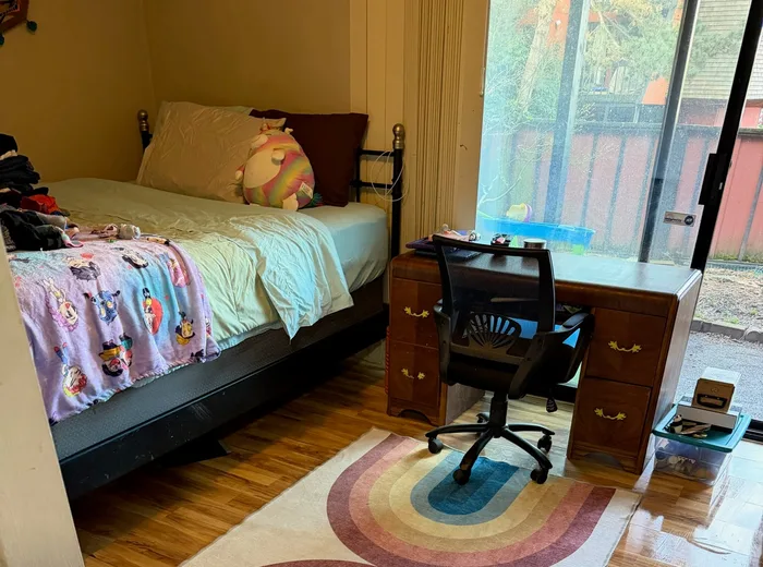 Kids room tidied and organized, everything in its place